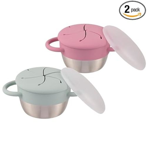 Elk and Friends Stainless Steel Snack Cups, 2 Pack