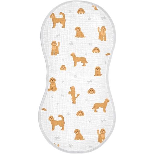 vvfelixl Muslin Burp Cloths Labradoodle Dog Baby Washcloths for Baby Girl Boys 2 Pack