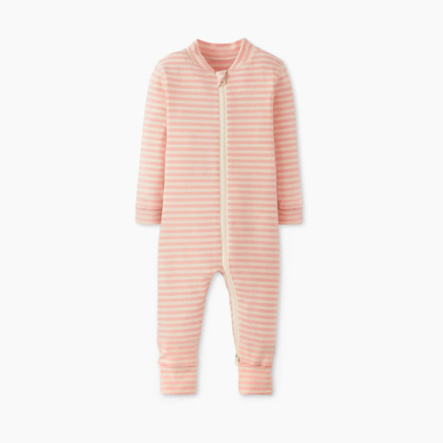Hanna Andersson Baby 2-Way Zip Sleeper in HannaSoft™ - Ecru/Blush Pink, Newborn