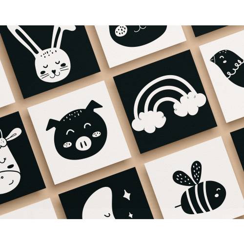 120 High Contrast Baby Cards Bundle - Printable Montessori Black and White Sensory Cards for Infant Stimulation - DIGITAL DOWNLOAD