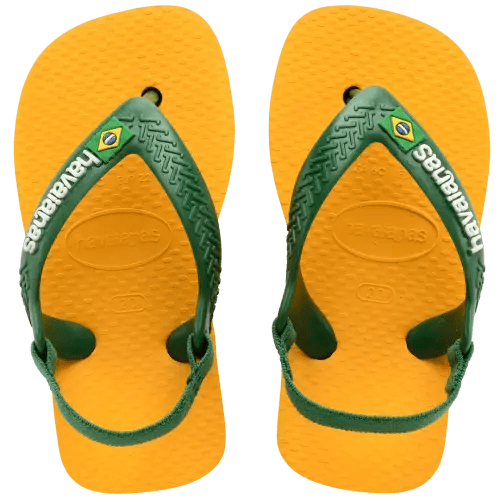 Baby Brazil Logo Sandals Pop Yellow/Amazon | Havaianas