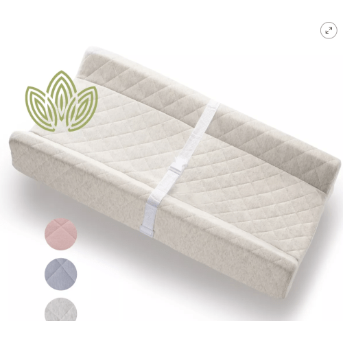 Modera Baby Organic Cotton Contoured Baby Changing Pad w/ Waterproof Foam Mattress (Natural)