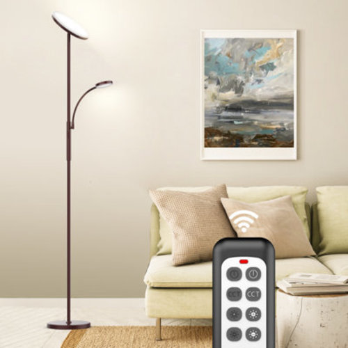 Latitude Run® Jernell 70" LED Dimmable Torchiere & Reading Floor Lamp with Remote Control | Wayfair