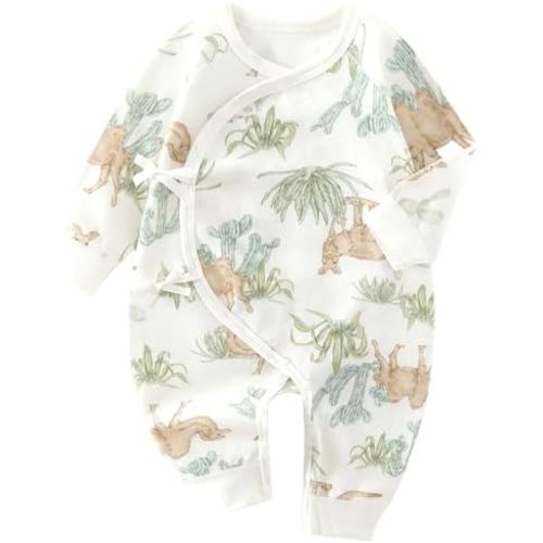 Baby Girl Boy Romper Side Snap Kimono Japanese Cotton Newborn Outfit Newborn-6M