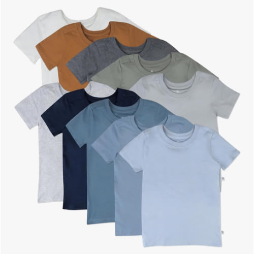 HonestBaby Multipack Short Sleeve T-Shirt Tee 100% Organic Cotton Infant Baby, Toddler, Little Kids Boys, Girls, Unisex