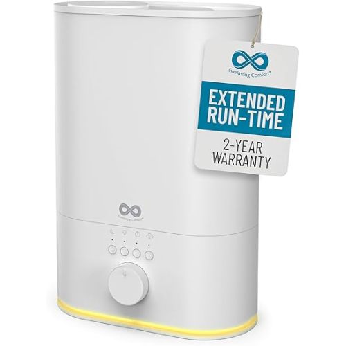 Upgraded Quiet Humidifier Large Room – Extended Run Time, Top Fill Humidifiers for Bedroom, Easy to Clean, Aromatherapy Compatible by Everlasting Comfort