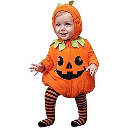 oneflow Newborn Toddler Baby Girl Boy Halloween Pumpkin Costumes Cute Hooded Romper Jumpsuit Outfit Clothes