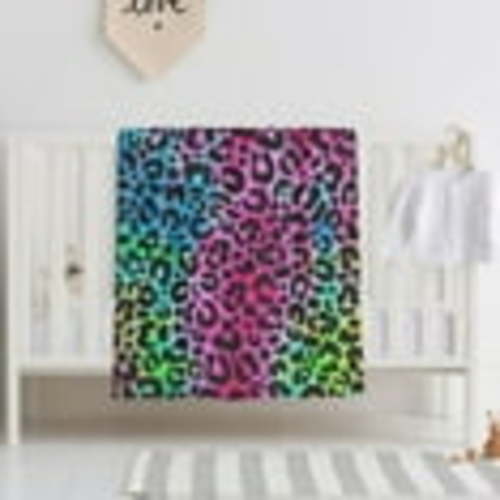 ZNDUO Baby Blanket, Soft and Cosy Polyester Blanket 40 x 30 Inch Baby Throw Blanket, Rainbow Color Animal Print Pattern