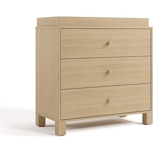 Storkcraft California 3-Drawer Chest with Removable Changing Topper (Driftwood) – GREENGUARD Gold Certified, Interlocking Drawer System, Pre-Installed Tracks, Easy Assembly