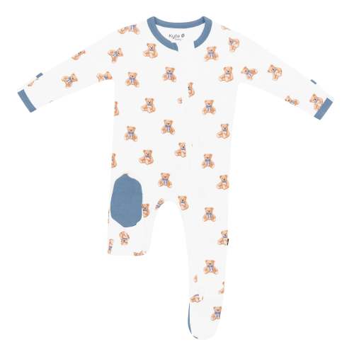 Bamboo Teddy Bear Zippered Footie Pajama | Kyte Baby