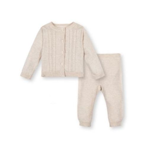 Unisex Organic Long Sleeve Cable Cardigan & Legging Sweater Set - Baby