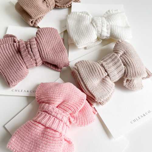 Knitted Topknot Headband | Newborn Baby Toddler Headband | Baby Girl Gift | Baptism Outfit | First Birthday Outfit |Oversized Bow Headband
