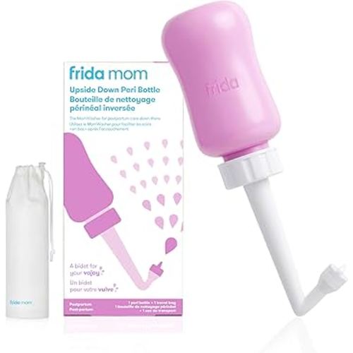 Frida Mom Upside Down Peri Bottle for Postpartum Care, Portable Bidet Perineal Cleansing and Recovery for New Mom, The Original Fridababy MomWasher