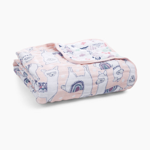 Aden + Anais Cotton Muslin Dream Blanket - Trail Blooms Pretty Llama