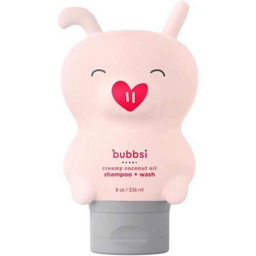 Bubbsi Creamy Coconut Oil Baby Shampoo & Wash | Light Natural Scent | Won't irritate eyes | Organic Coconut Oil + Shea | Gentle, Sulfate-free, Nourishing | Cradle Cap, Eczema (Refillable bottle, 8oz)
