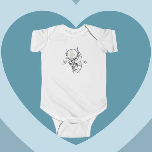 Appa airbender avatar yip yip fine knit baby bodysuit