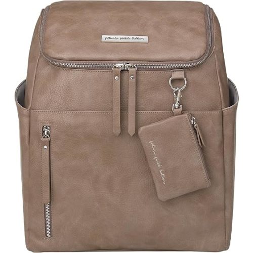 Petunia Pickle Bottom Tempo Backpack, Designed for Busy Families, Attaches to Stroller or Suitcase, Spacious Main Compartment, Mink