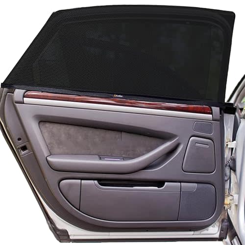 EcoNour Car Window Screens for Camping (Pack of 2) | 100% Protection from Bugs, UV and Mosquito Net | Breathable Mesh Baby Window Covers for Privacy Blackout (Medium 32"x16") | Car Window Accessories