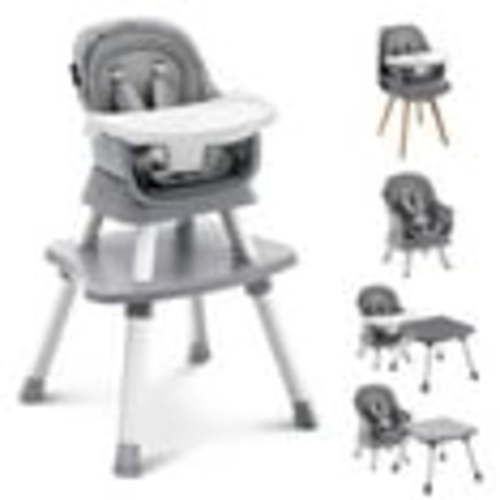 HARPPA 8 in 1 Baby High Chair,Convertible Highchair for Babies and Toddlers,Gray