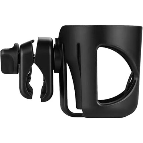 New Cup Holder Compatible with UPPAbaby Cup Holder (for Vista, Cruz and Minu). A Solid Super Secure Fit. 360 Degrees Rotatable. Anti-Shake Spill Resistant. (Black)