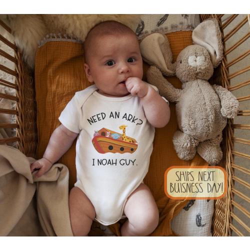Need An Ark? I Noah Guy, Christian Baby Shower Gift, Funny Baby Onesie®, Baby Boy Outfit, Christian's, Bible, Catholic, Animals, Bodysuit
