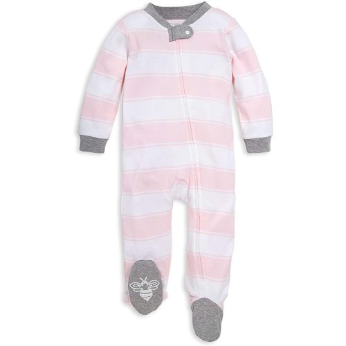 Burt's Bees Baby Girls Footed One-Piece Pajamas, Sleep and Play Loose Fit, 100% Organic Cotton, Sizes NB to 6-9 Months