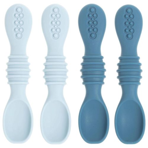 Silicone Baby Spoons For Baby Led Weaning 4-pack, First Stage Baby Feeding Spoon Set Gum Friendly Bpa Lead Phthalate And Plastic Free