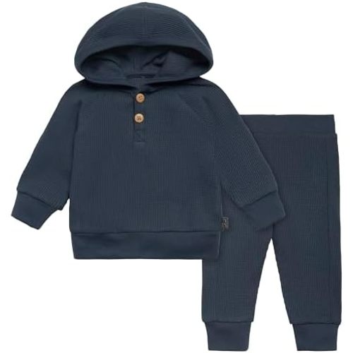 Modern Moments by Gerber Baby Boys' Mini-Waffle 2-piece Hoodie and Pant Set