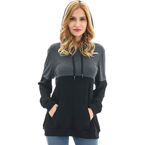 Bearsland Women's Maternity Breastfeeding Sweater Hoodie Nursing Sweatshirt with Pockets