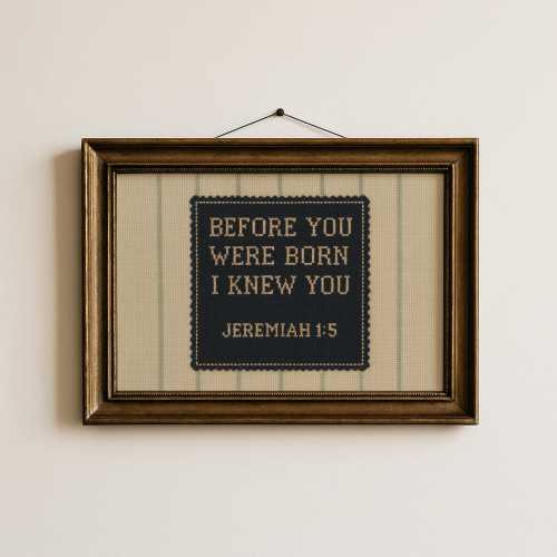 Vintage Christian Boy Nursery Wall Art ∙ Jeremiah 1:5