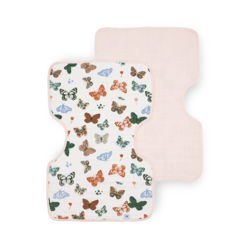 Cotton Muslin Burp Cloth 2 Pack - Butterflies