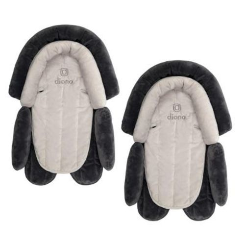Diono Cuddle Soft 2-pack 2-in-1 Baby Head Neck Body Support Pillow For Car Seats And Strollers, Gray/artic