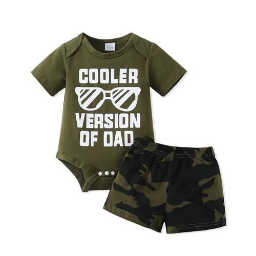 NZRVAWS Newborn Baby Boy Clothes Letter Printed Romper Shorts Summer Infant Outfits Camo Clothing Set 0 3 6 9 12 Months