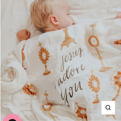 Monstrance Swaddle Blanket | Bamboo & Cotton