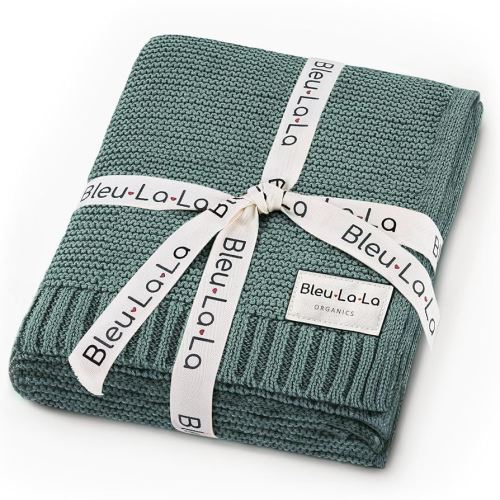 Heritage Knit 100% Organic Cotton Baby Swaddle Blanket for Boys and Girls - Soft Warm Cozy Unisex Receiving Cuddle Crib Blanket for Newborns, Infants & Toddlers (Hunter Green, 0-2 Years)
