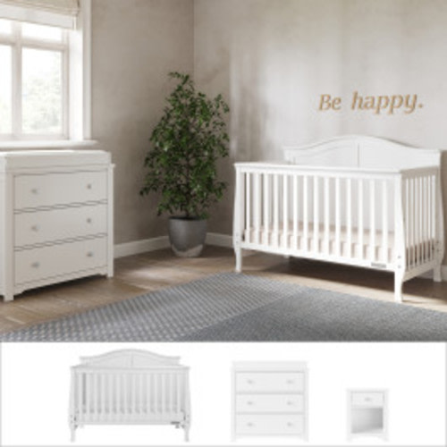 Camden 3-Piece Nursery Set With Crib, Dresser, and Nightstand