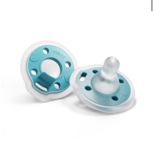 babypace breast-like pacifier 0-6mo 2-set - lagoon | mōmi