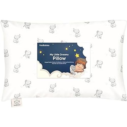Toddler Pillow with Pillowcase - 13x18 My Little Dreamy Kids Travel Bed Pillows for Sleeping, Organic Cotton Small Pillowcase, Soft & Breathable, Machine Washable, Toddlers 2-5 years old (Elly)