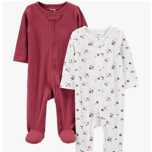 Simple Joys by Carter's unisex baby 2-pack 2-way Zip Textured Sleep and Play