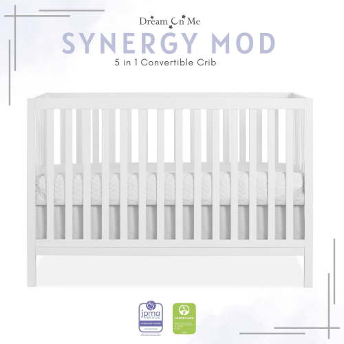 Dream On Me Synergy MOD Crib, Made with Sustainable New Zealand Pinewood, Convertible Crib