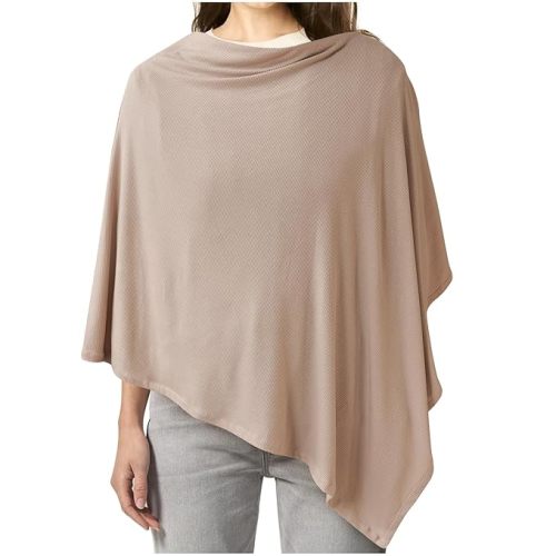 Konssy Knit Nursing Cover for Breastfeeding, 360 Full Privacy Breathable Breastfeeding Cover, Multi-use Carseat Canopy(Clay)