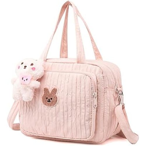 Lushandy Baby Diaper Bag Tote, Cute Mommy Nappy Crossbody Travel Tote, Multifunction Storage Bag