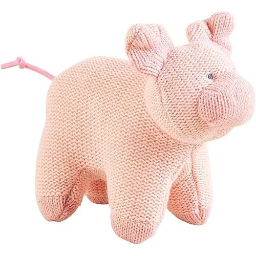 Mud Pie Children's Knit Rattle, Pig