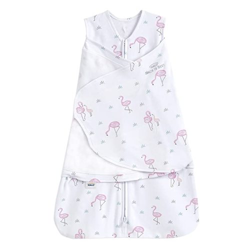 HALO 100% Cotton Sleepsack Swaddle, 3-Way Adjustable Wearable Blanket, TOG 1.5, Flamingos, Small, 3-6 Months - Small (Pack of 1)