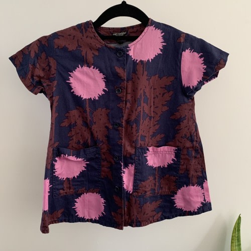 Marimekko Baby Dress 90 Cotton Print Bold Designer Purple Tunic 18-24 Mika Month