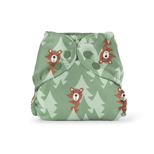 Esembly Cloth Diaper Outer, Waterproof Swim Cloth Diaper Cover, Leak-Proof and Breathable Layer Over Prefolds, Flats or Fitteds, Reusable with Snap Closure - Size 2, Peek-a-Bear