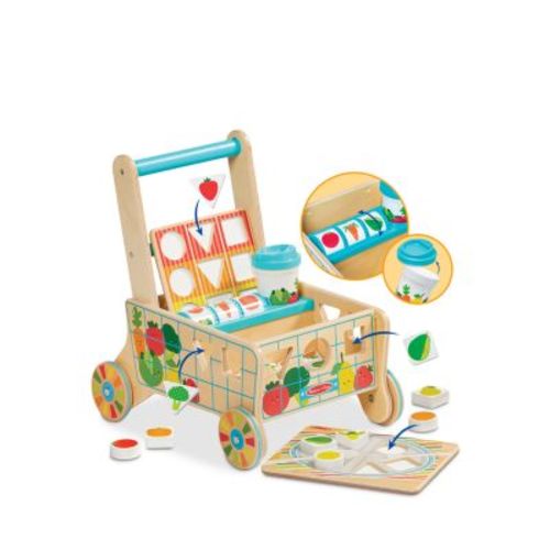 Wooden Shape Sorting Grocery Cart - Ages 2+