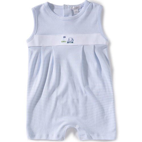 Kissy Kissy Baby Boy Pima Cotton Sleeveless Golf Championship Stripe Shortall