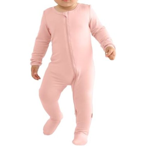 Long Sleeve Baby Footies Bamboo Rayon Romper Infant Double Zipper One-Piece Clothes Boys Girls Outfits