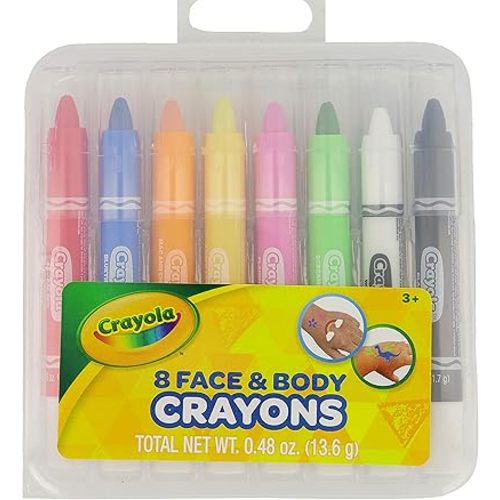 Crayola Face & Body Paint Crayons for Kids and Costumes, Washable Body Paint Markers Pack of 8 Classic Colors